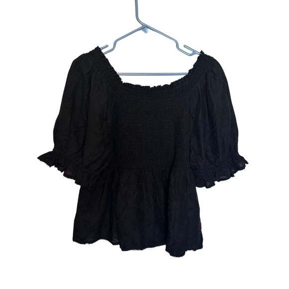 Old navy Lacey peplum top black large - Picture 2 of 4